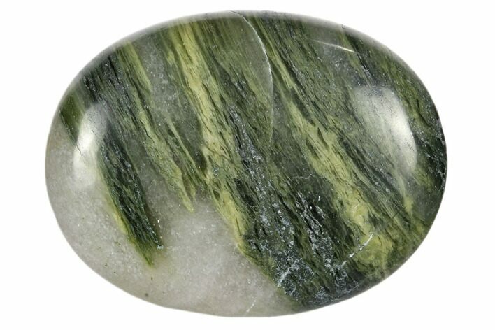 1.8" Polished Green Hair Jasper Pocket Stone  - Photo 1